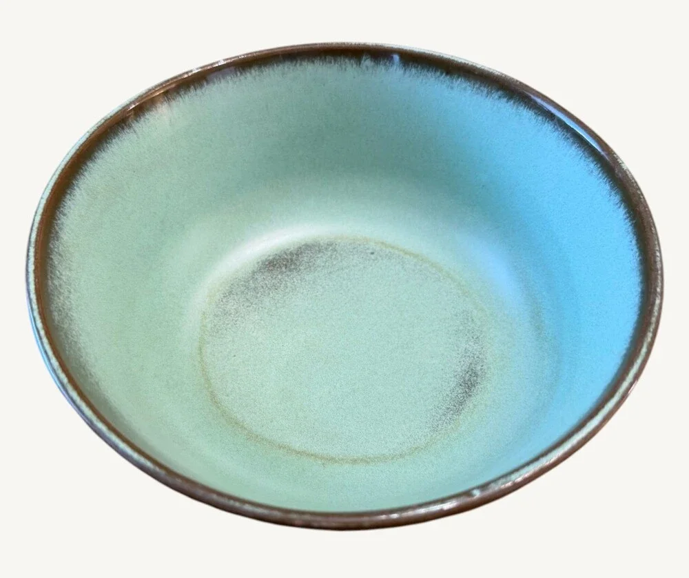 Vintage Frankoma 6N Prairie Green Pottery Serving Vegetable Bowl 7.25